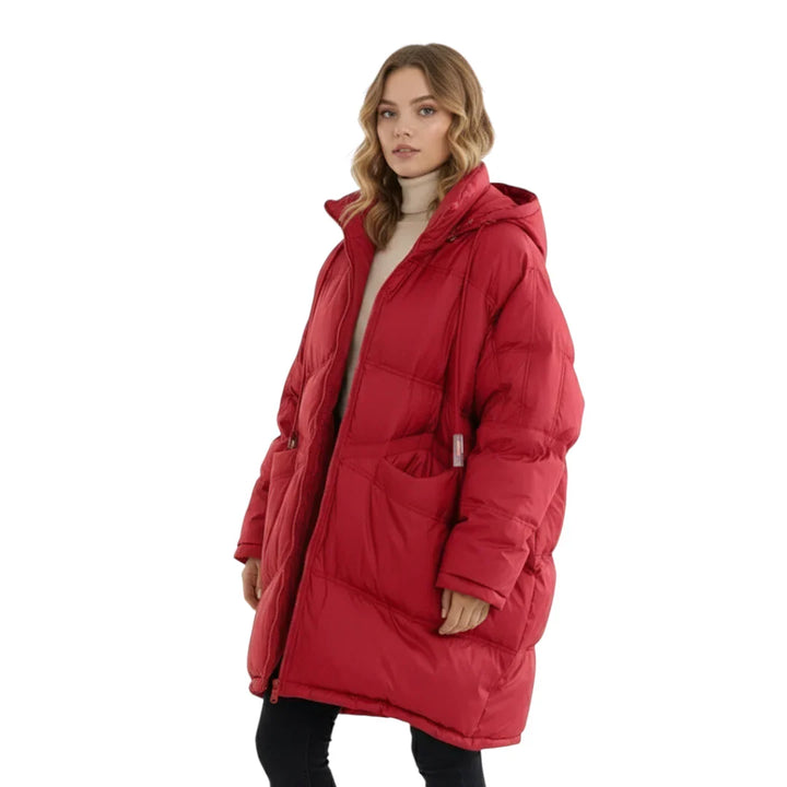 Dame Vinter Jakke med Hette - Lang og Varm Design