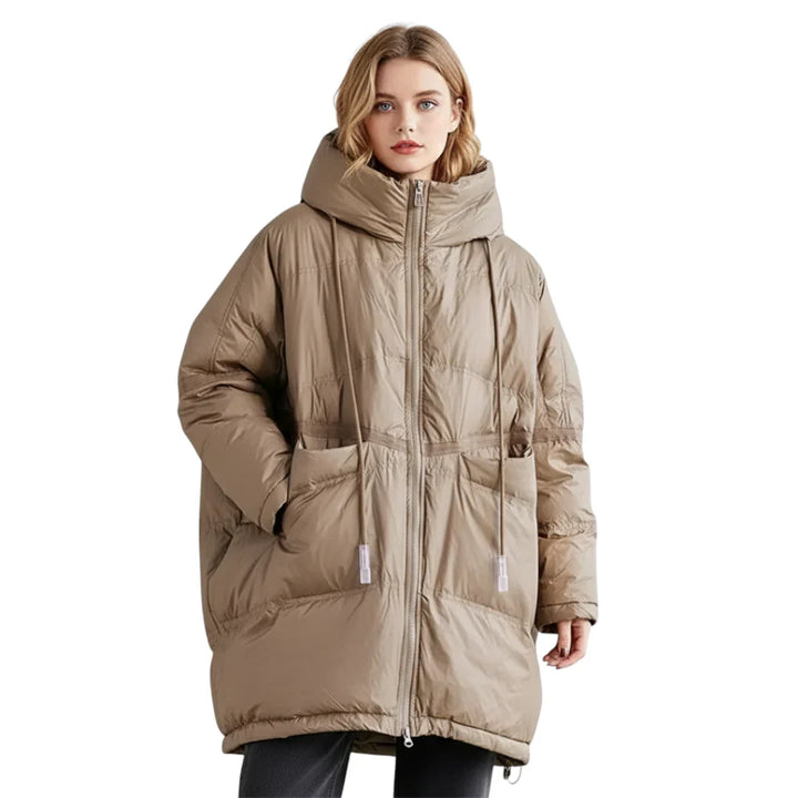 Dame Vinter Jakke med Hette - Lang og Varm Design