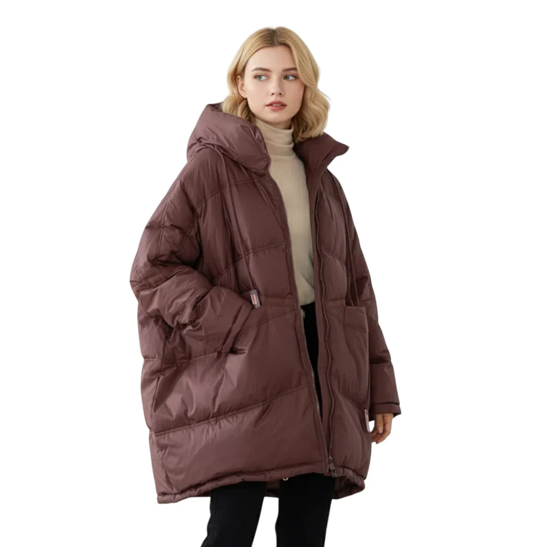 Dame Vinter Jakke med Hette - Lang og Varm Design