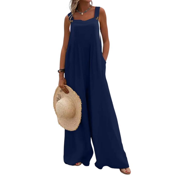 Dame Jumpsuit med Brede Bukseseler – Komfortabel &amp; Stilfull