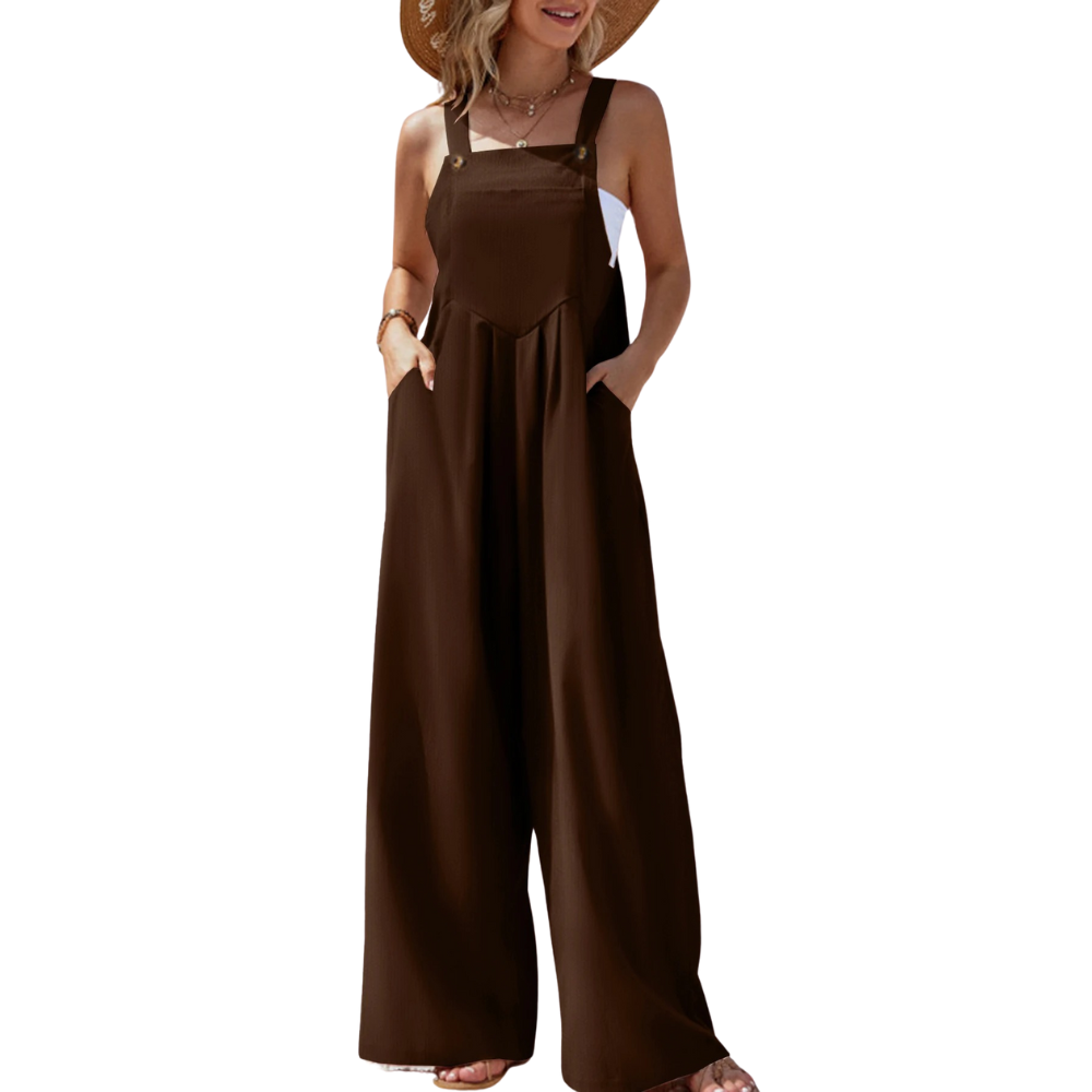 Dame Jumpsuit med Brede Bukseseler – Komfortabel &amp; Stilfull