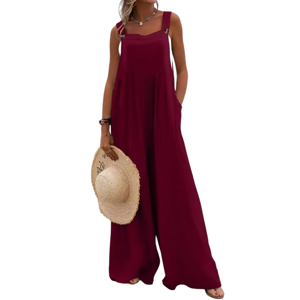 Dame Jumpsuit med Brede Bukseseler – Komfortabel &amp; Stilfull