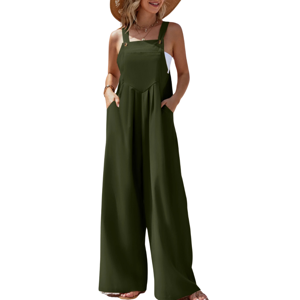 Dame Jumpsuit med Brede Bukseseler – Komfortabel &amp; Stilfull