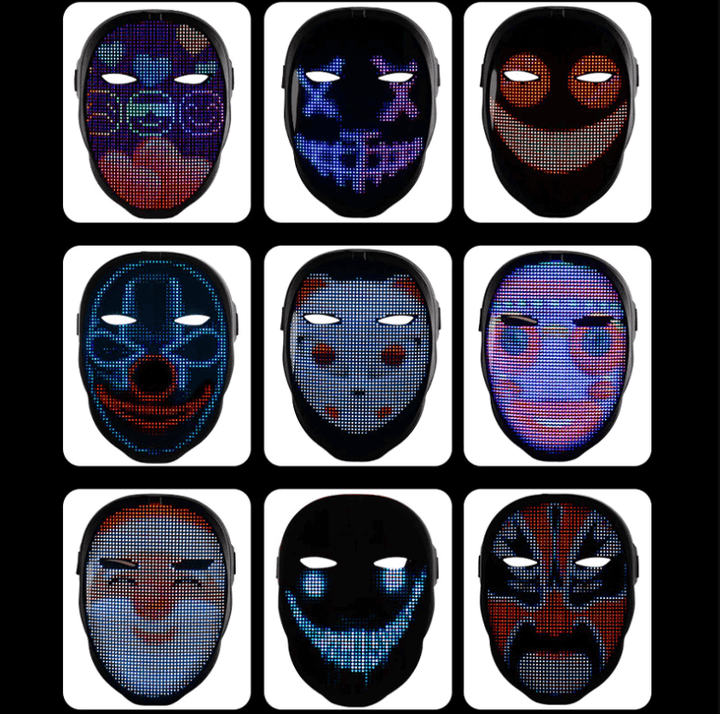 Avansert Halloween LED-maske med Bluetooth-kontroll