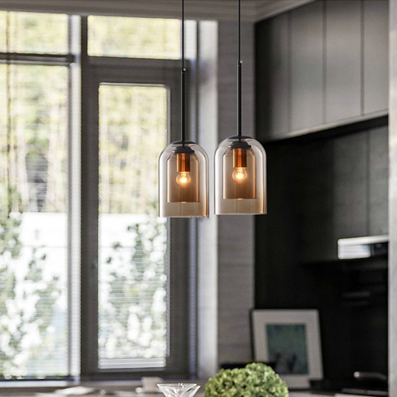 Dobbel Glass Pendellampe – Elegant Belysning for Hjemmet