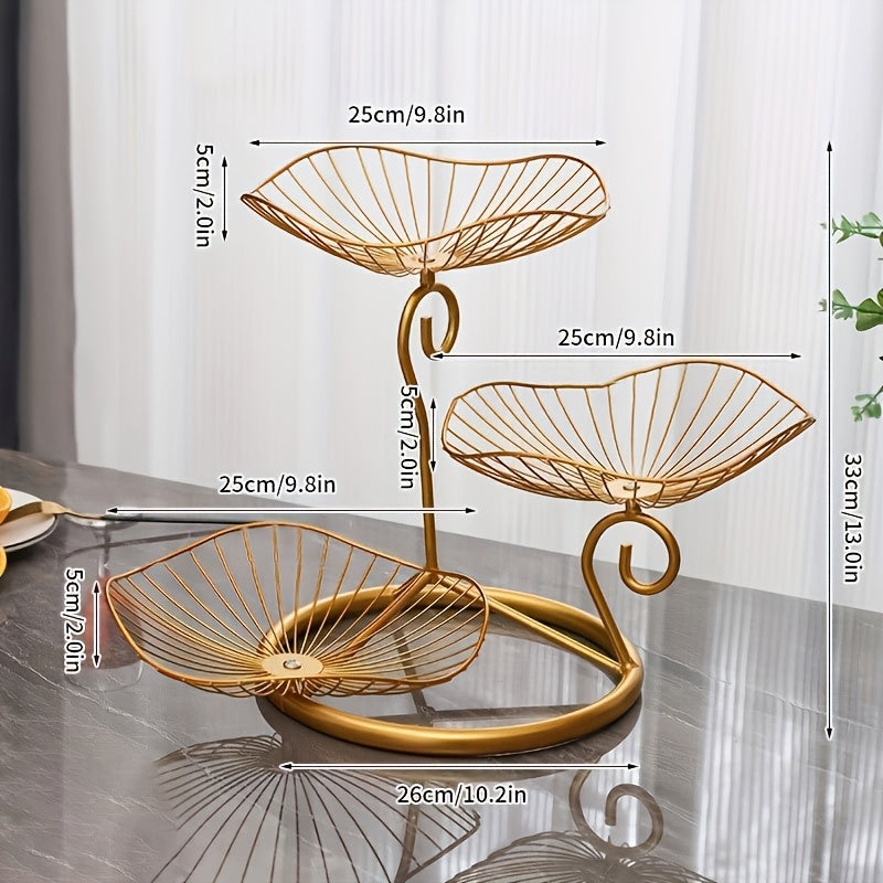 Elegant 3-lags Fruktskålstativ for Snacks og Desserter