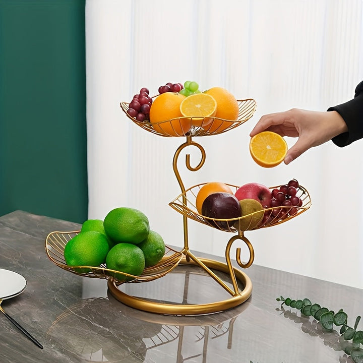Elegant 3-lags Fruktskålstativ for Snacks og Desserter