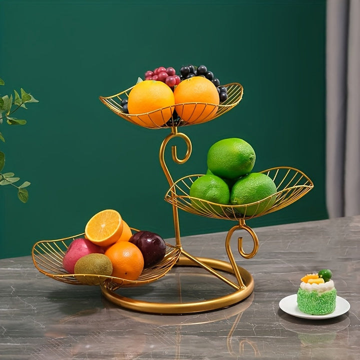 Elegant 3-lags Fruktskålstativ for Snacks og Desserter