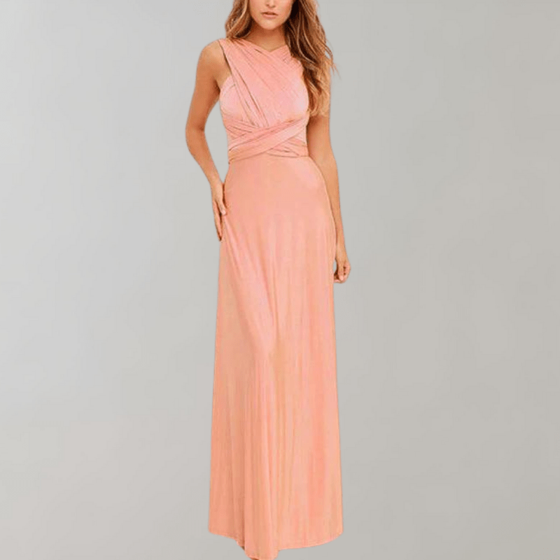 Elegant Drapert Maxi Kjole for Kvinner – Allsidig Stil
