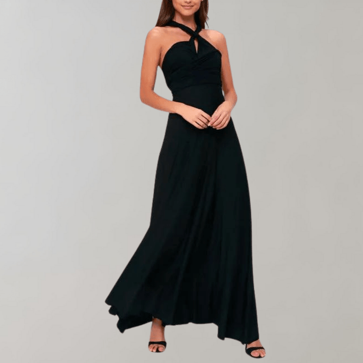 Elegant Drapert Maxi Kjole for Kvinner – Allsidig Stil