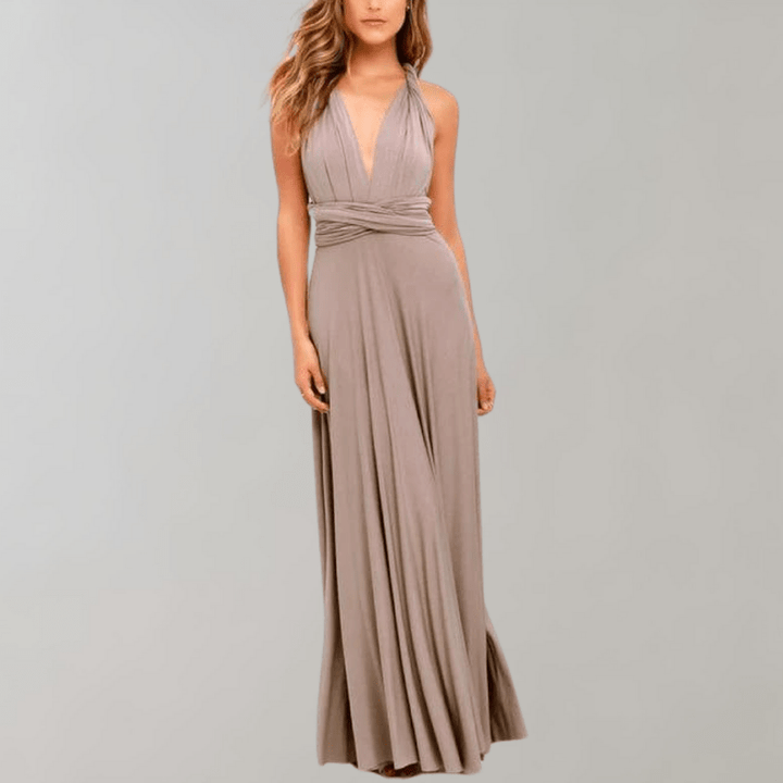 Elegant Drapert Maxi Kjole for Kvinner – Allsidig Stil