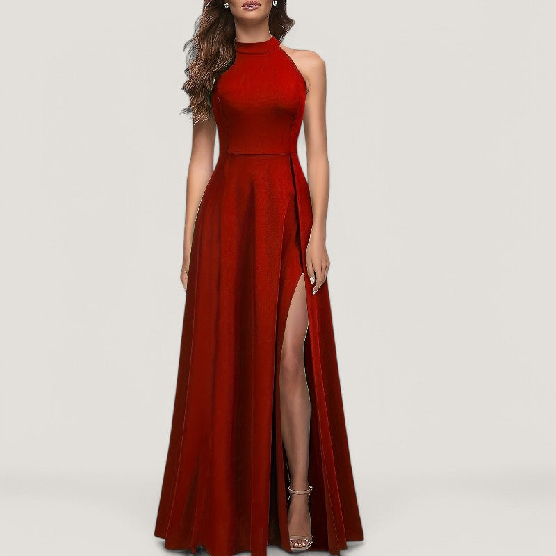 Elegant Halterneck Maxikjole for Kvinner