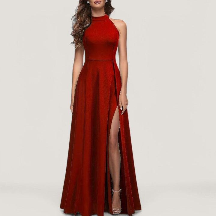 Elegant Halterneck Maxikjole for Kvinner