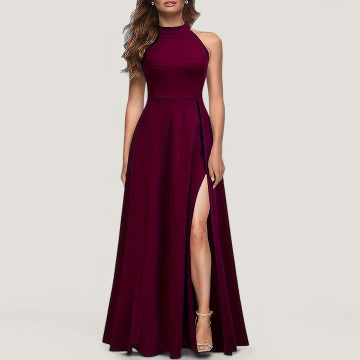 Elegant Halterneck Maxikjole for Kvinner