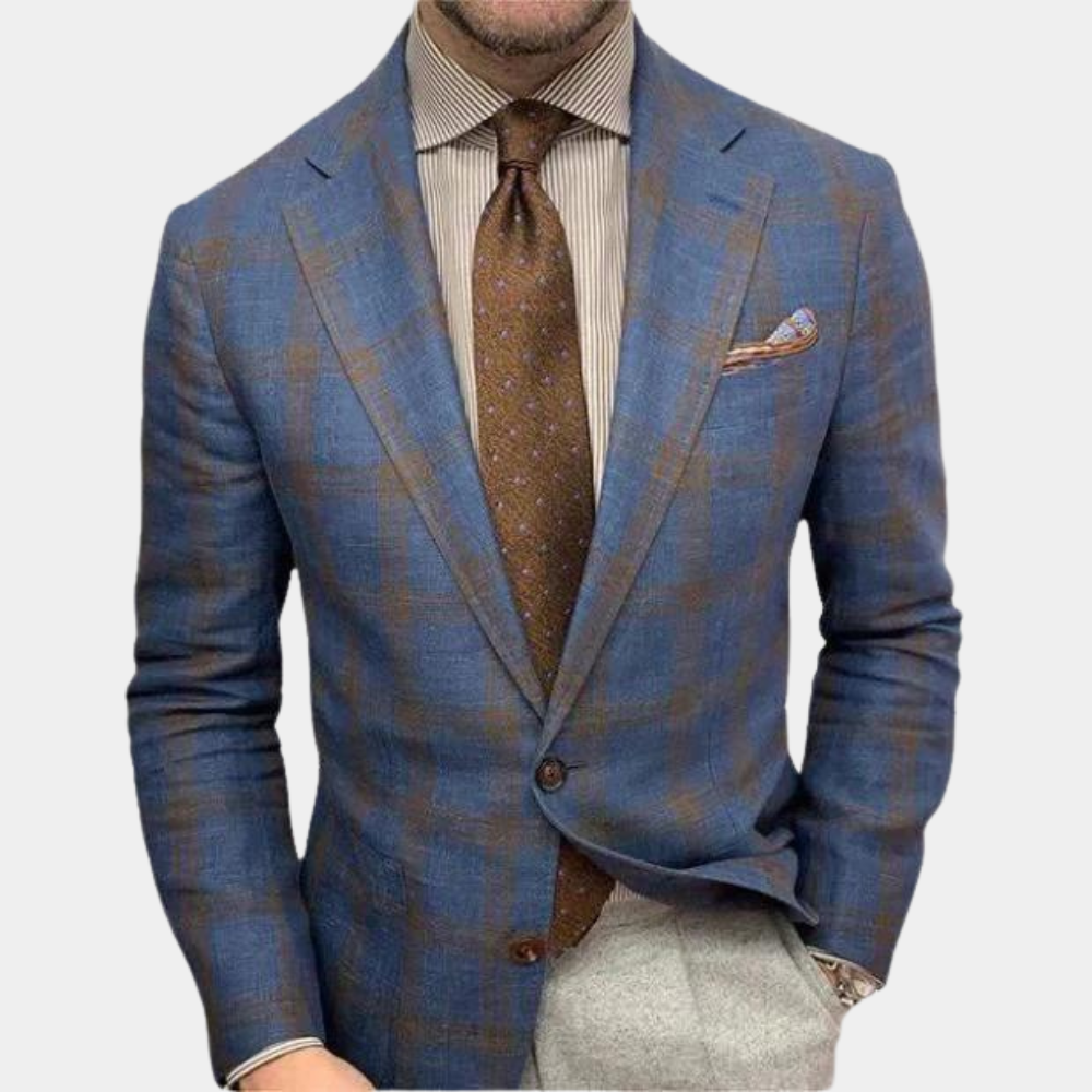 Herre Blazer med Avslappet Krage og To Knapper