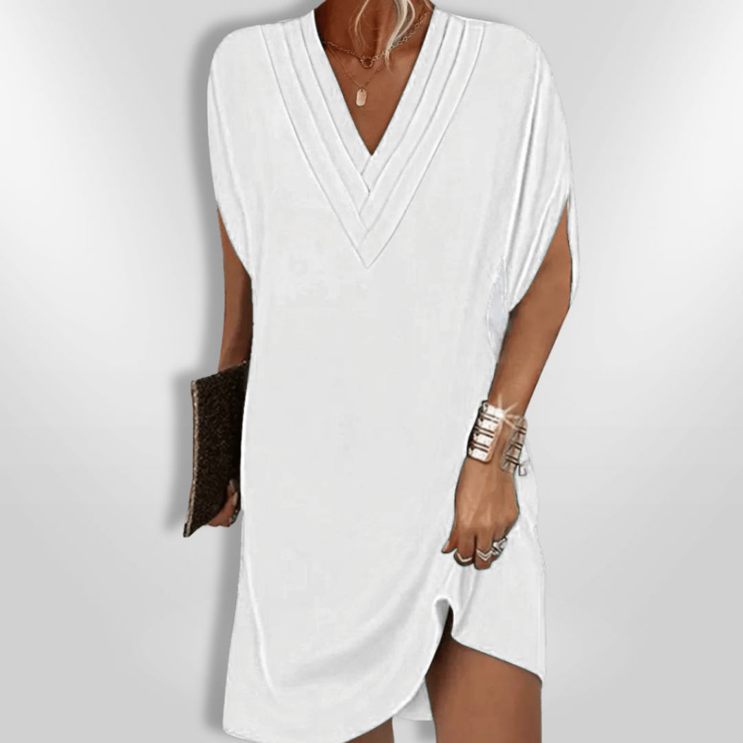 Kvinners Maxi Kjole med Drapert Design – Elegant &amp; Komfortabel