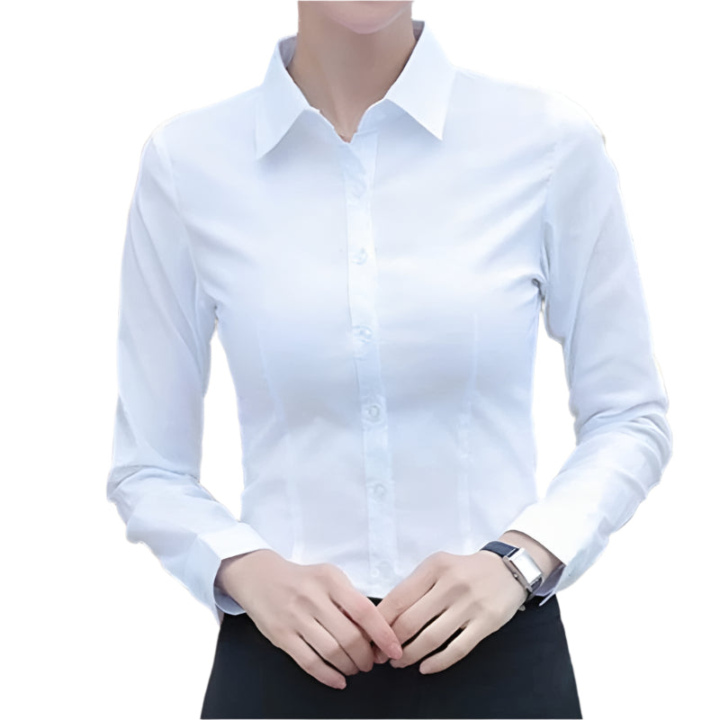 Kvinner Langermet Kontorbluse – Elegant &amp; Komfortabel