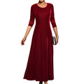 Elegant Midi Kjole for Kvinner med Lange Ermer