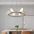 Elegant Taklampe med Forgylte Fugler