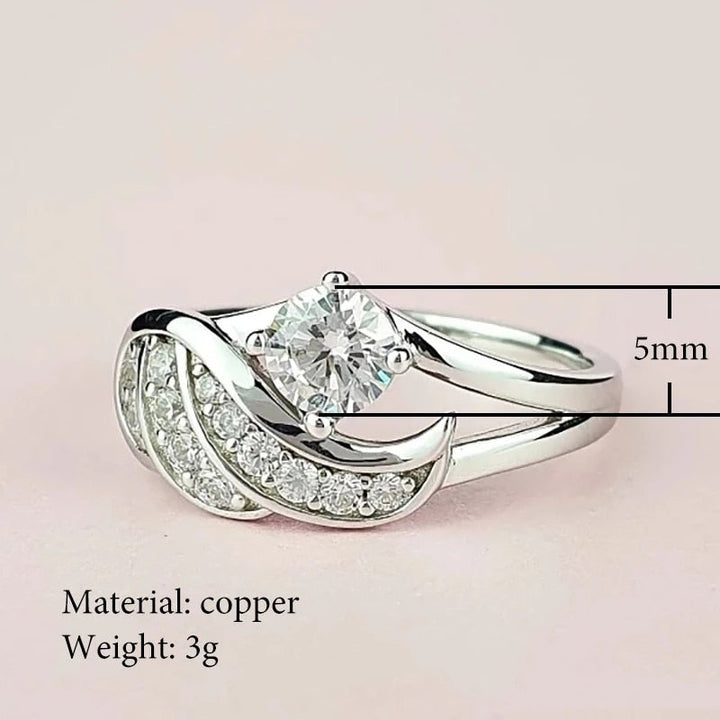 Kvinner Englens Omfavnelse Ring med Cubic Zirconia