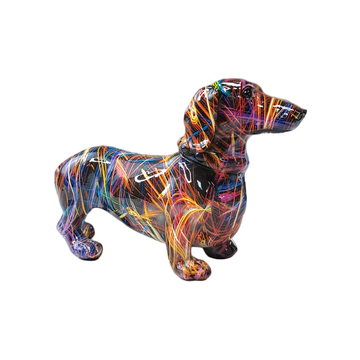 Fargerik Dachshund Figur - Lekende Hjemmedekorasjon