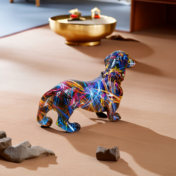 Fargerik Dachshund Figur - Lekende Hjemmedekorasjon