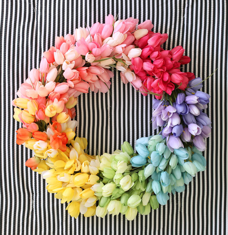 Fargerik Tulipankrans til Vår og Sommer
