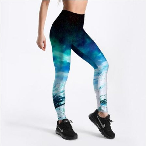 Dame 3D Galaxy Leggings – Utforsk Kosmisk Stil