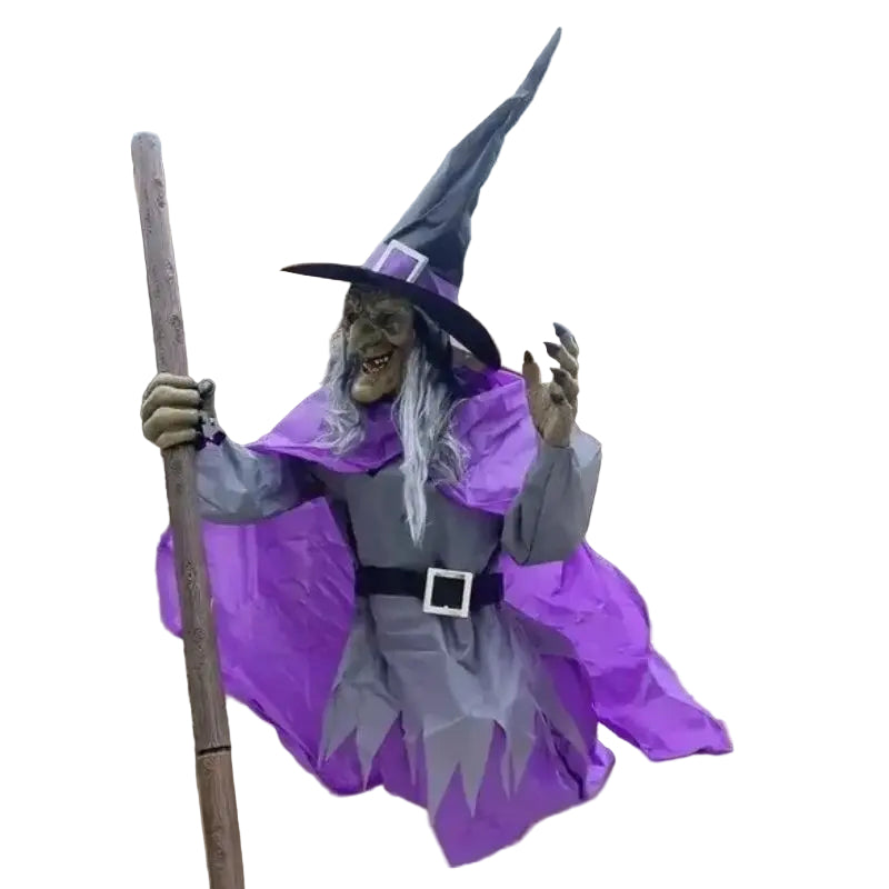 Flygende Heks Halloween Dekorasjon med Lyd og Lys