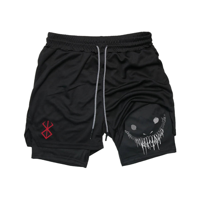 Pantalones cortos de entrenamiento para hombre con malla interior y bolsillo oculto para el móvil