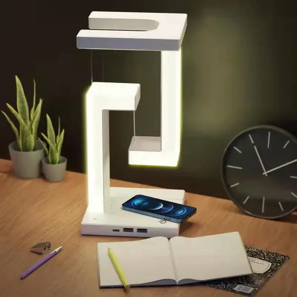 Tensegrity LED Bordlampe – Futurisk Lys med Trådløs Lading