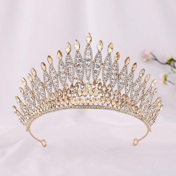 Glittrende Krystall Kongekrone Tiara for Kvinner