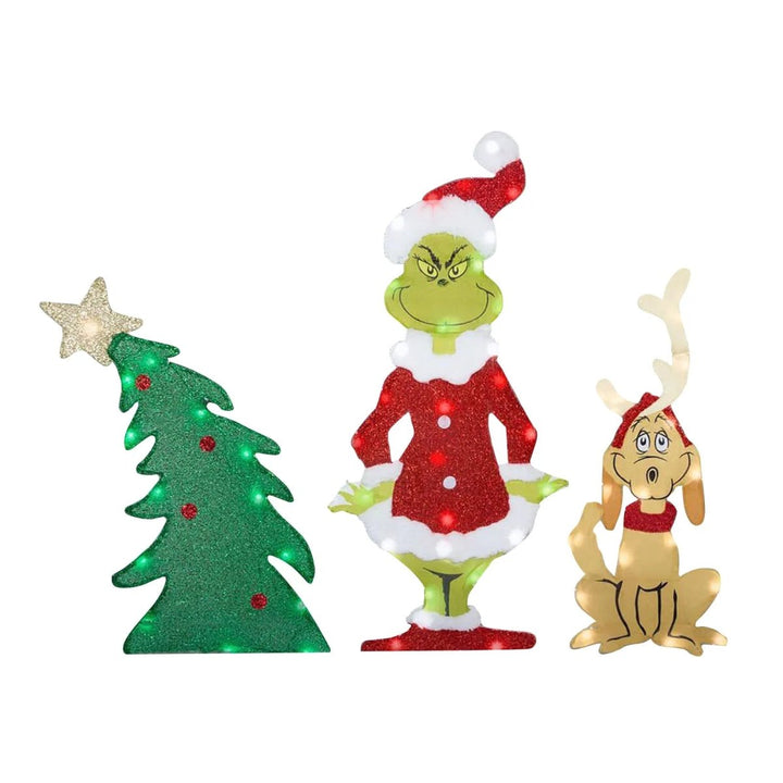Grinch LED Hagedekorasjon for Utendørs Bruk