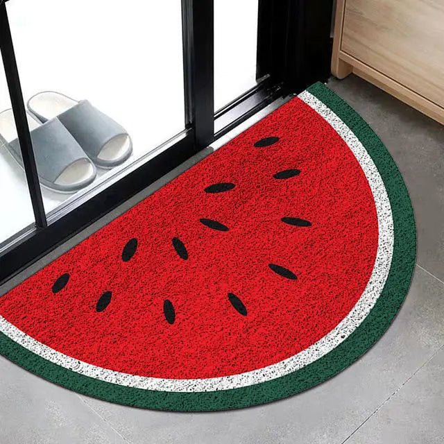 Halvsirkel Dørmatte med Regnbue- og Vannmelontrykk