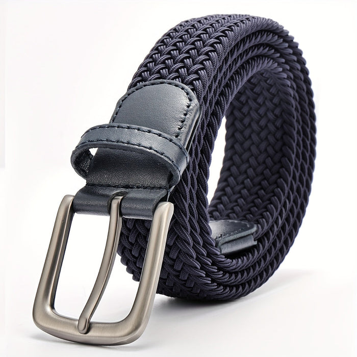 Ceinture tressée extensible pour homme avec boucle carrée