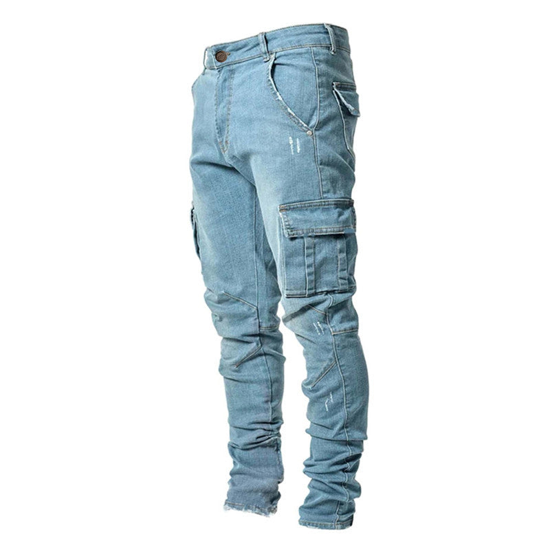 Herre Cargo Jeans: Fleksibel Komfort og Praktisk Stil