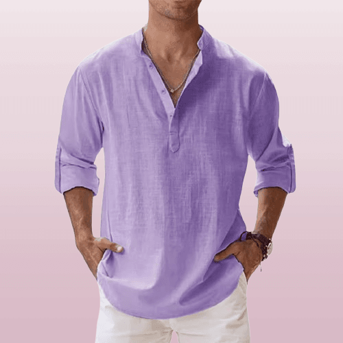 Herre Langermet Henley-skjorte – Tidløs Stil &amp; Komfort