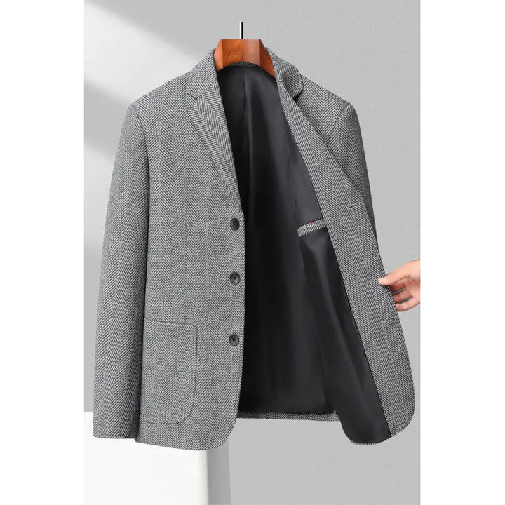 Herre Blazer Skreddersydd Passform med Sillbensmønster