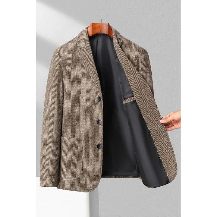 Herre Blazer Skreddersydd Passform med Sillbensmønster