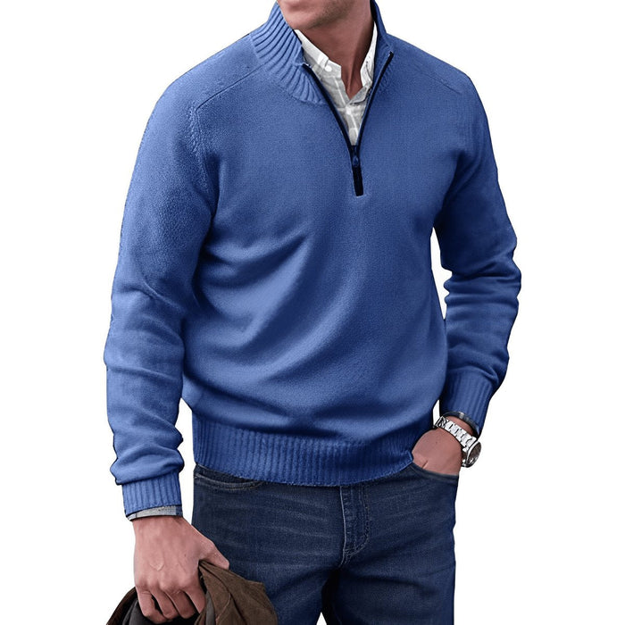 Maglione da uomo in maglia con mezza zip e vestibilità regular