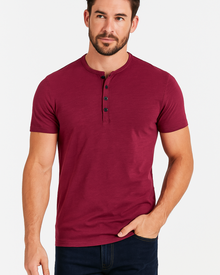 Herres Henley Skjorte – Stil og Komfort med Korte Ermer