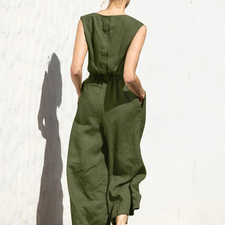Jumpsuit for Kvinner med Høy Midje og Vid Passform