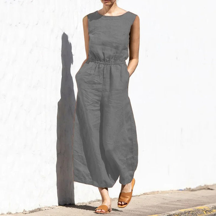 Jumpsuit for Kvinner med Høy Midje og Vid Passform
