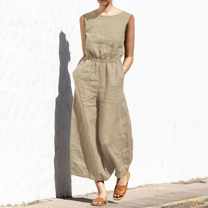 Jumpsuit for Kvinner med Høy Midje og Vid Passform