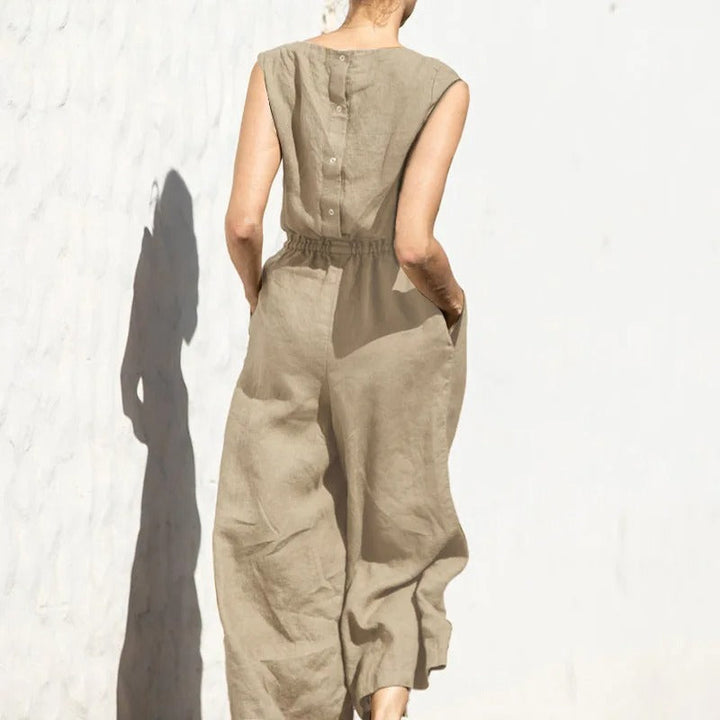 Jumpsuit for Kvinner med Høy Midje og Vid Passform