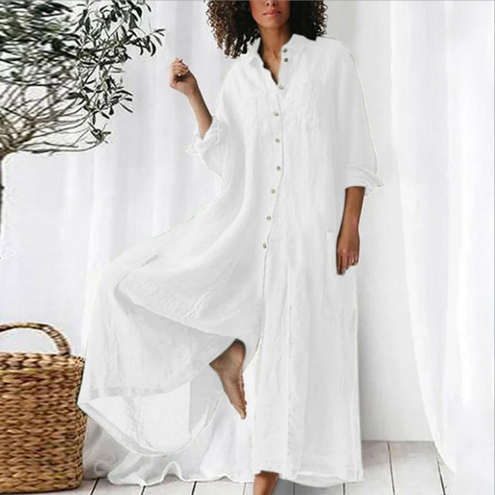 Kvinner Jumpsuit med Vide Ben og Knappedetaljer