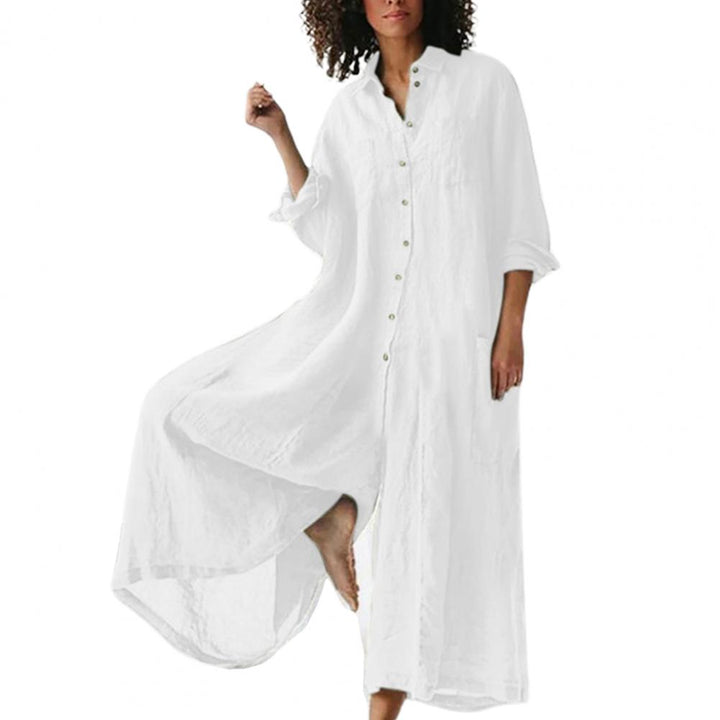 Kvinner Jumpsuit med Vide Ben og Knappedetaljer