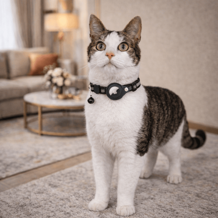 Katt Halsbånd med GPS Sporing og Refleks, Justerbart