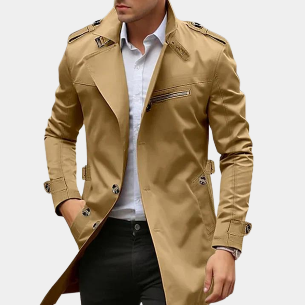 Herre Trenchcoat – Tidløs Eleganse for Enhver Anledning