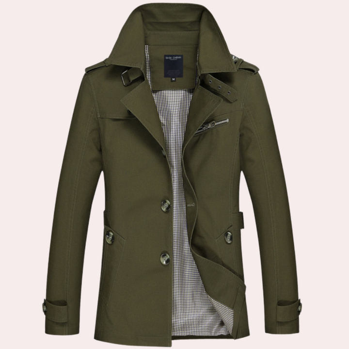 Herre Trenchcoat – Tidløs Eleganse for Enhver Anledning